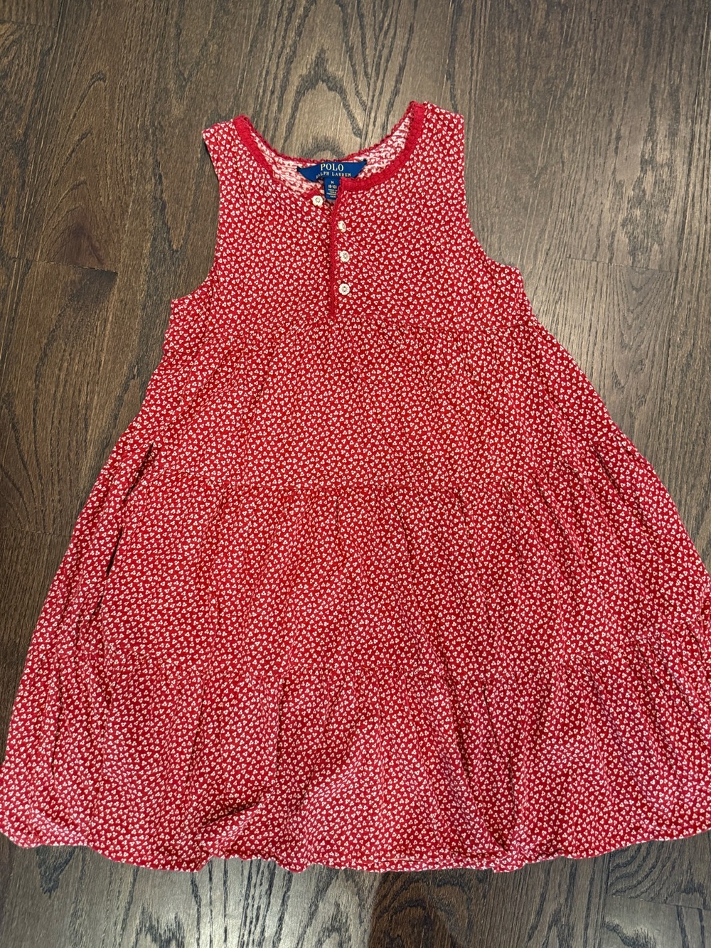 Polo Ralph Lauren Red Sleeveless Heart Print Dress - girls.  Size 8/10